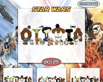 Custom Name Star Wars DTF Transfer, Disney Family Matching DTF, Galaxy's Edge  Ready To Press, StarWars Alphabet DTF, Heat Press Transfer