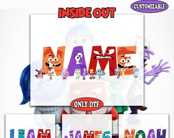 Custom Name Inside Out 2 Dtf Transfer, Disneyland Dtf, Magic Kingdom Dtf, Inside Out Dtf, Disneyland Emotions Dtf, Pixar Inside Out 2 Dtf