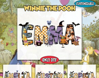 Winnie the Pooh Custom Name DTF, Winnie the Pooh Halloween DTF, Disney Family DTF, Winnie Halloween dtf, The Pooh Halloween Family Dtf