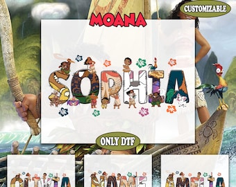 Moana Custom Dtf Transfer, Princess Moana Family Matching Dtf, Moana Personalized Name Dtf, Ready To Press, Heat Press Transfer
