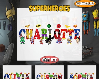 Personalized Superhero Dtf Transfer, Custom Superhero Birthday Dtf, Superhero Dad Dtf, Custom Boy or Girl Hero Dtf, Kids Hero Birthday Dtf