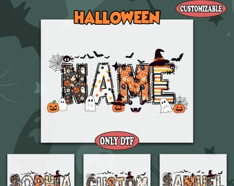 Personalized Halloween Name DTF Transfer, Custom Halloween DTF, Custom Name Halloween DTF, Halloween Ready To Press, Custom Heat Transfer