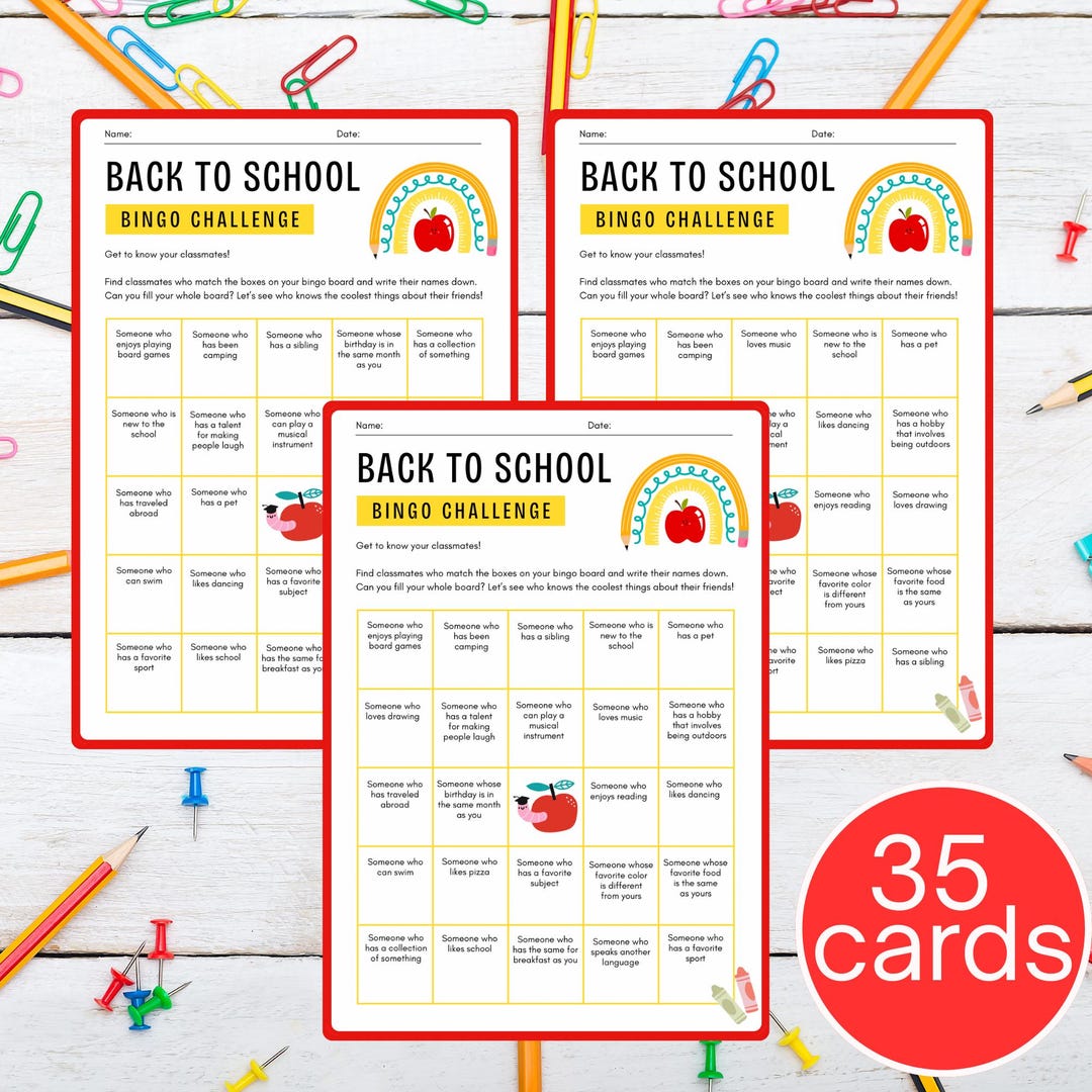 Back to School Icebreaker Bingo Game | First Day of School Activity ...