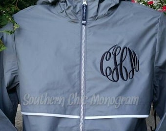 Sorority Rain Jacket with Script Monogram Greek Clothing and