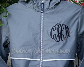 Sorority Rain Jacket with Script Monogram Greek Clothing and