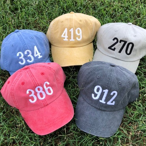 Area Code Baseball Cap Etsy