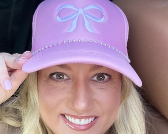 Trendy Coquette pink Bow Foam Trucker hat