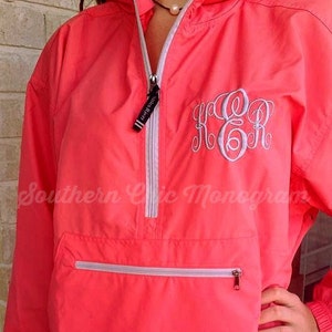 Personalized Monogrammed Charles River Pack-N-Go light weight rain jacket windbreaker Bridesmaid Gift Graduation gift greek sorority