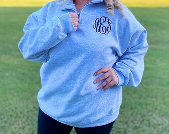 quarter zip monogram sweatshirt