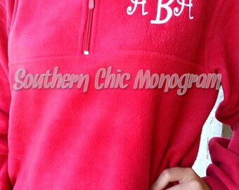 Preppy Monogrammed quarter zip pullover jacket Personalized Gift Bridesmaid Sweatshirt Greek Sorority Graduation Wedding Big Little
