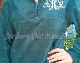 Preppy Monogrammed quarter zip pullover jacket Personalized Gift Bridesmaid Sweatshirt Greek Sorority Graduation Wedding Big Little