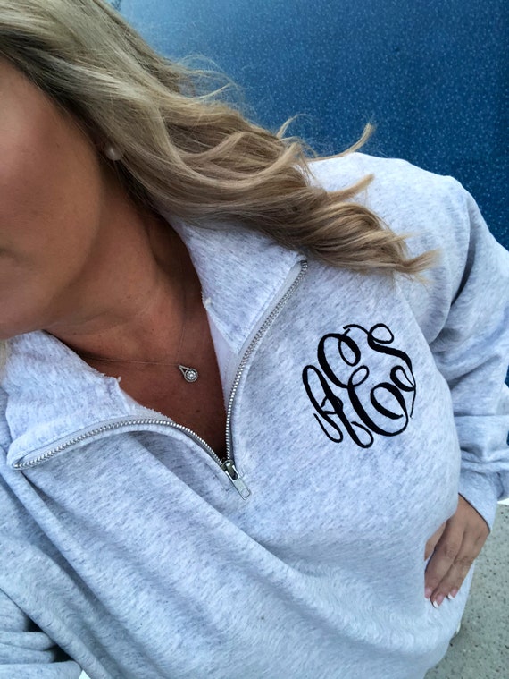 Monogram Quarter Zip Pullover Sweatshirt, Personalized Sweatshirt For  Women, Christmas Gift For Her, Plus Size Available - Yahoo Shopping