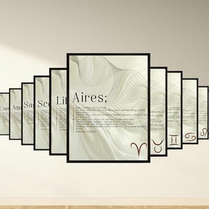 12 Zodiac Signs Digital Posters Bundle | Astrology Wall Art Set | Boho Celestial Printable Decor | Horoscope Star Signs | 4:5 Ratio