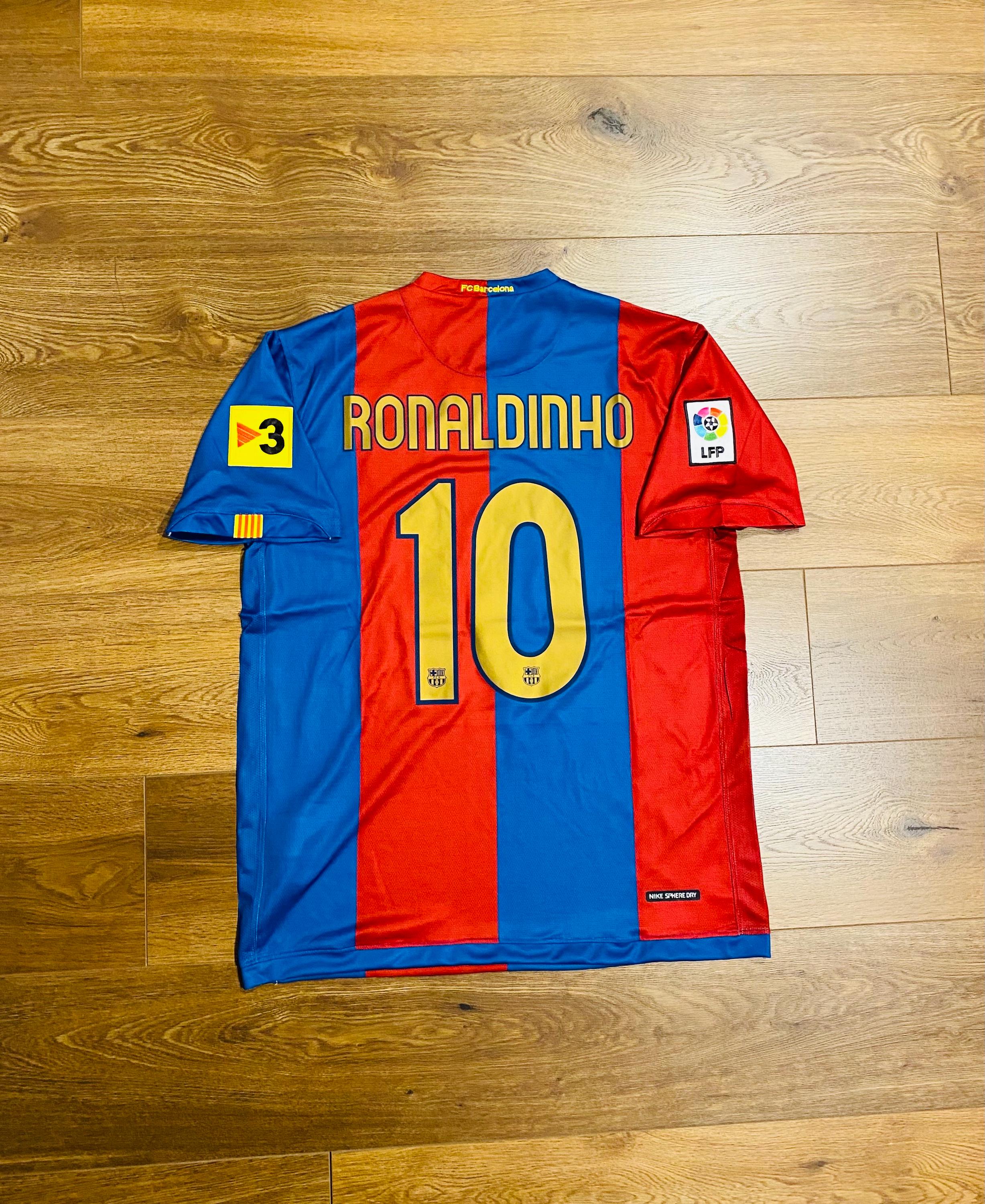 2006/07 Barcelona Home Shirt Jersey No.10 Ronaldinho Size XL - Etsy
