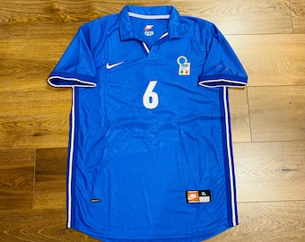 1998 World Cup Italy Home Shirt Jersey No.6 Nesta Size XL