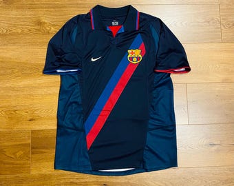 2002/03/04 Barcelona Away Shirt Jersey No.11 Overmars Size L