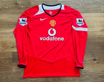 2004/05/06 Manchester United Long Sleeves Home Shirt Jersey No.8 Rooney Size XL