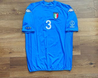 2002 World Cup Italy Home Shirt Jersey No.3 Maldini Size XL