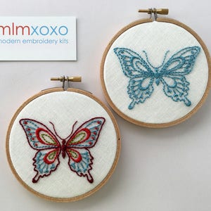 Butterfly embroidery PDF pattern. design. instructions. guide.  learn to embroider.  diy tutorial.  beginner embroidery.  instant download.