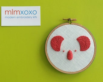 Hand Embroidered Koala.  4" hoop.  nursery.  children's room.  hand embroidery.  baby shower gift.  hoop art.  modern embroidery by mlmxoxo.