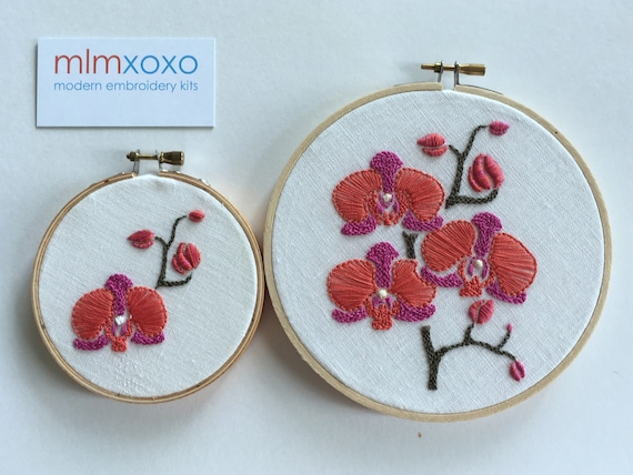 Orchid Embroidery KIT by Mlmxoxo. Modern Embroidery Kit. Diy - Etsy