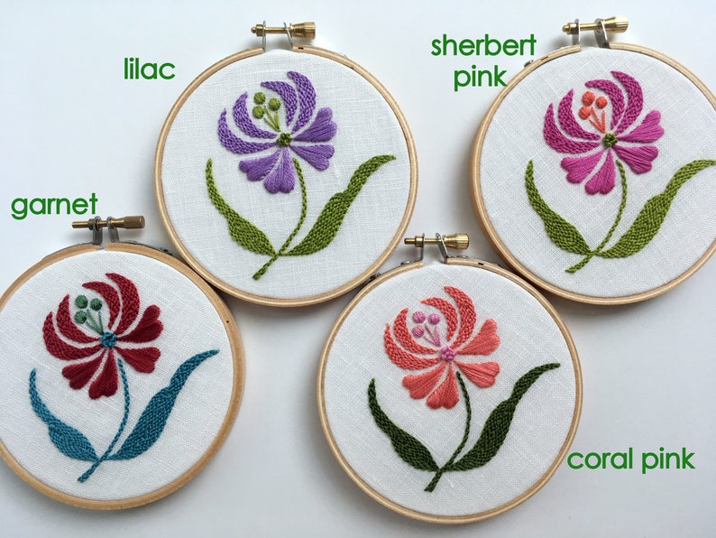 Dancing Flowers by mlmxoxo. hand embroidered. floral. botanical. nature lover's gift. flower embroidery. 4 embroidered hoop art. image 10