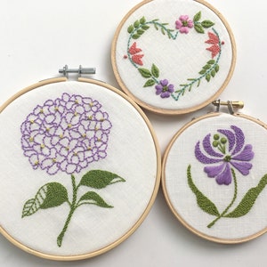 Dancing Flowers by mlmxoxo. hand embroidered. floral. botanical. nature lover's gift. flower embroidery. 4 embroidered hoop art. image 9