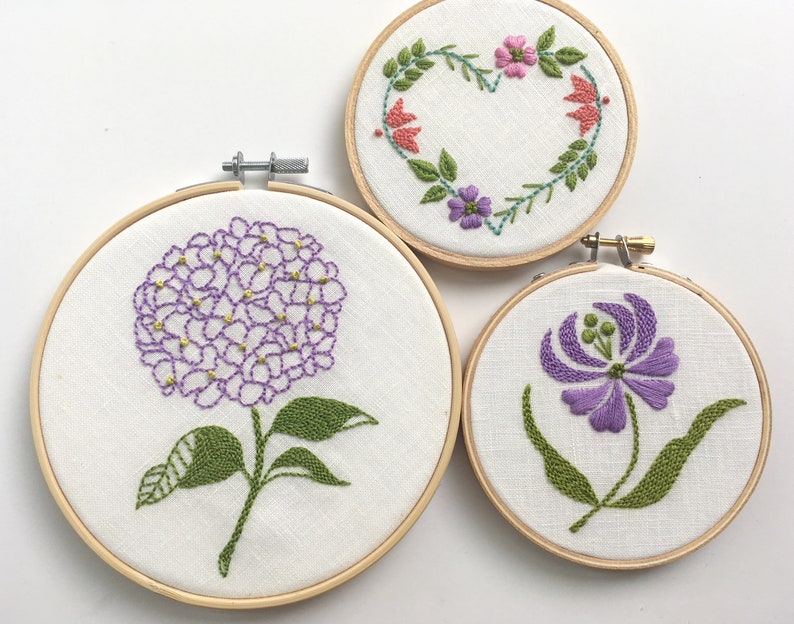 Dancing Flowers by mlmxoxo. hand embroidered. floral. botanical. nature lover's gift. flower embroidery. 4 embroidered hoop art. image 9