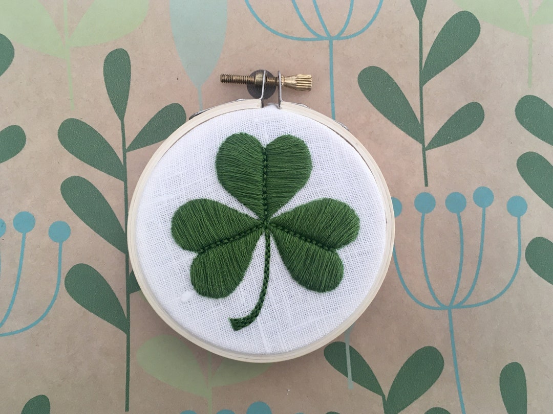 Shamrock Embroidery PDF. Clover Embroidery Design. St