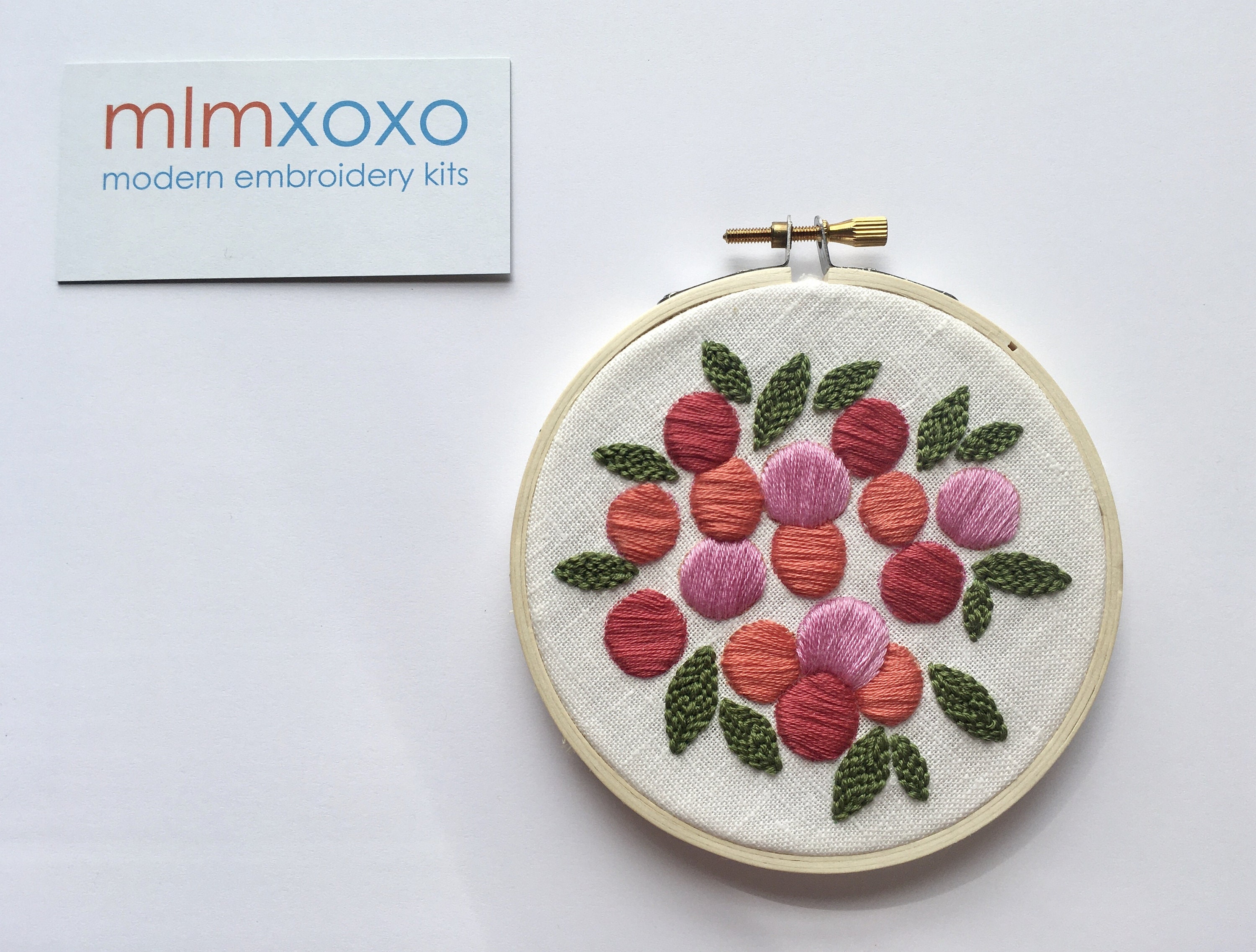 Hand Embroidered Vintage Tin Berry. 4 Hoop. Hand Embroidery. Hoop