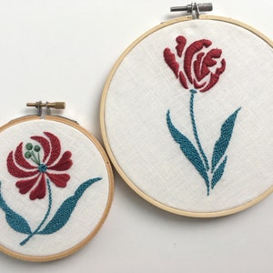 Dancing Flowers by mlmxoxo. hand embroidered. floral. botanical. nature lover's gift. flower embroidery. 4 embroidered hoop art. image 5