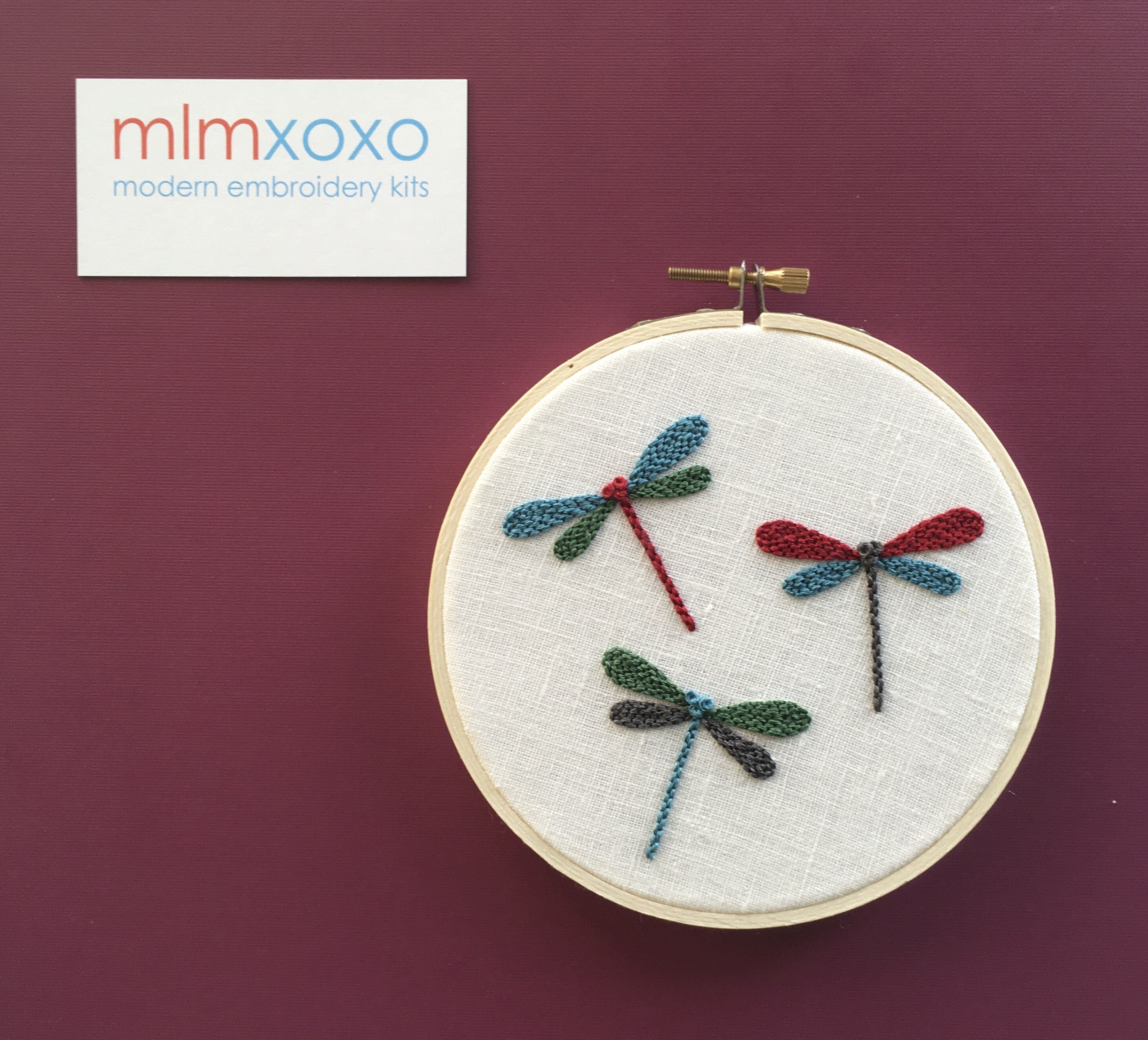 Dragonfly Embroidery KIT by Mlmxoxo. Modern Embroidery. Etsy