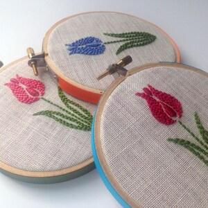 Tulip PDF embroidery pattern by mlmxoxo.  modern embroidery.  floral design.  learn to embroider.  botanical.  diy tutorial.  digital PDF
