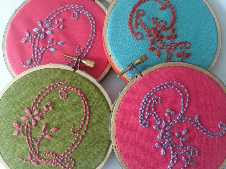 Monogram Embroidery Pattern, Modern Hand Stitch (digital PDF) - Etsy