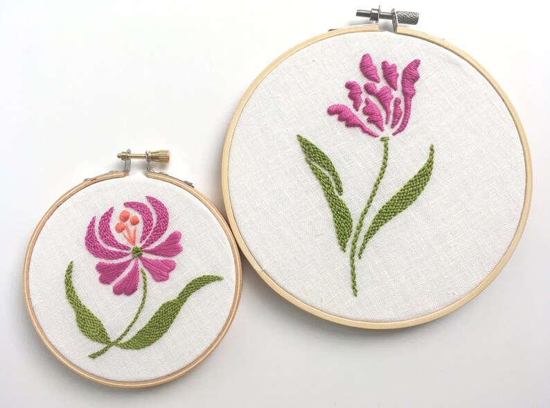 Dancing Flowers by mlmxoxo. hand embroidered. floral. botanical. nature lover's gift. flower embroidery. 4 embroidered hoop art. image 6