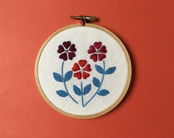 Daisy Trio Embroidery PDF Pattern, Floral DIY Tutorial (Digital PDF)