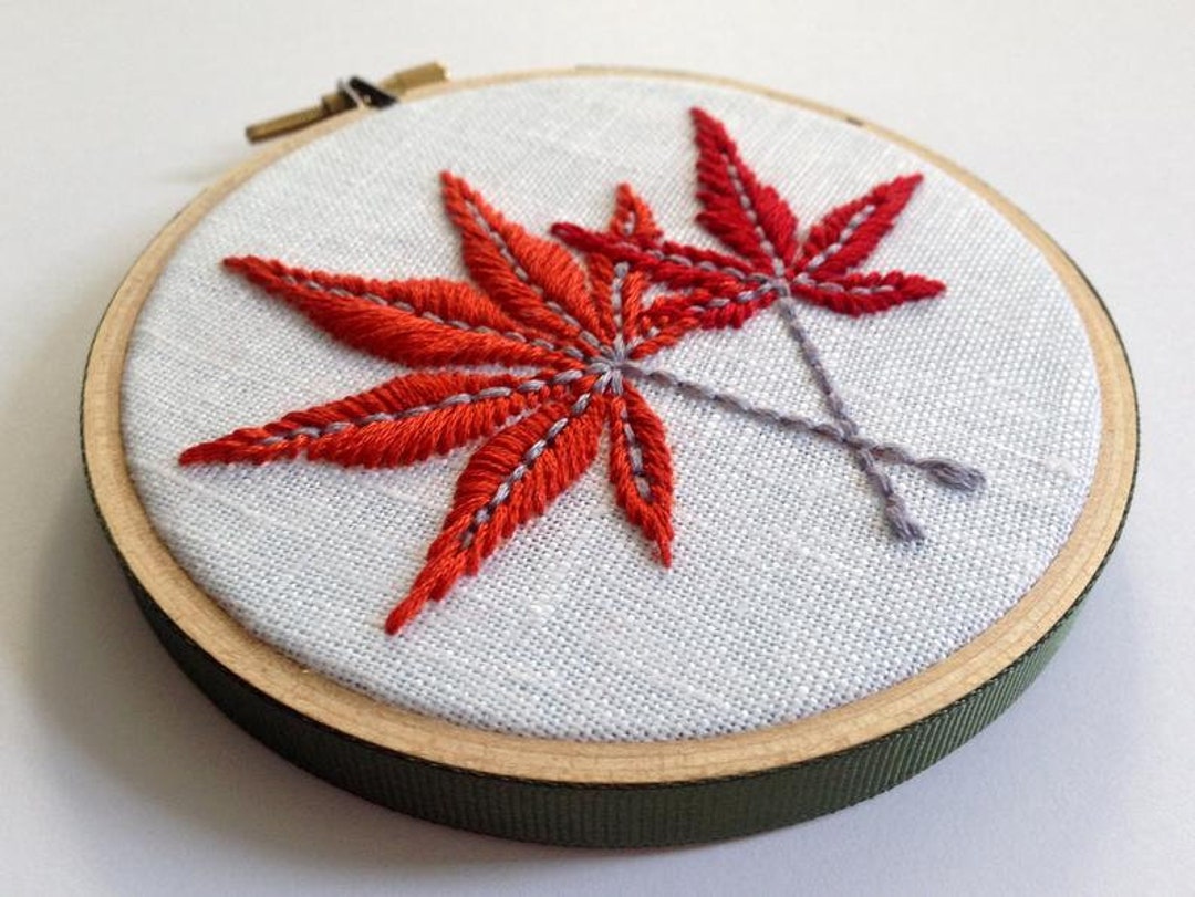 Japanese Maple Leaf Embroidery Pattern, Modern DIY (PDF) - Etsy