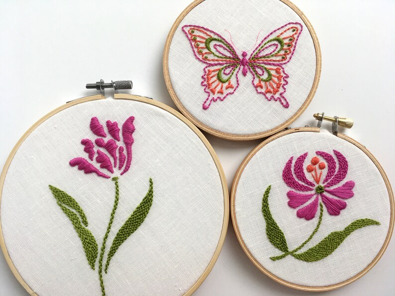 Dancing Flowers by mlmxoxo. hand embroidered. floral. botanical. nature lover's gift. flower embroidery. 4 embroidered hoop art. image 8