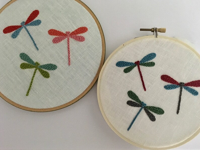 Dragonfly Embroidery KIT by Mlmxoxo. Modern Embroidery. Etsy