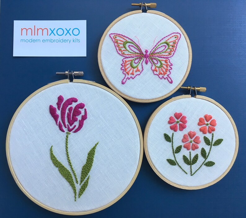 Daisy Embroidery KIT by Mlmxoxo. Modern Embroidery Kit. Diy Etsy