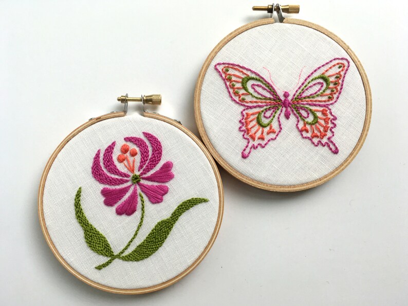 Dancing Flowers by mlmxoxo. hand embroidered. floral. botanical. nature lover's gift. flower embroidery. 4 embroidered hoop art. image 3