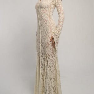 Vintage Cream Lace Stretch Maxi Dress