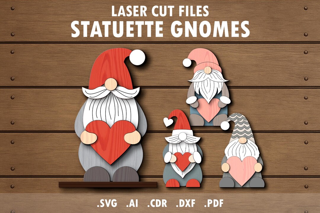 Valentine's Day SVG Bundle, Laser Cut Files, Glowforge Project, Gnomes ...