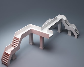 Cyberpunk Modular Stair and Walkways -  Wargaming Terrain, Corvus Games Terrain, MCP, Infinity