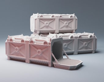 Sci-fi Shipping Containers x7