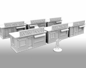 Urban Street Vendors - 3D Printed Wargaming Terrain, Corvus Games Terrain, MCP, Infinity