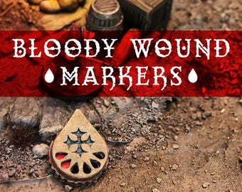 Bloody Wound Markers - Clicker Dials x6 (Physical Print)