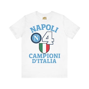 Camiseta deportiva unisex: Camiseta Napoli 4 Scudetti, camiseta de campeones italianos 2024, camiseta azul, idea de regalo para fanáticos del fútbol, Napoli 4 Champions,