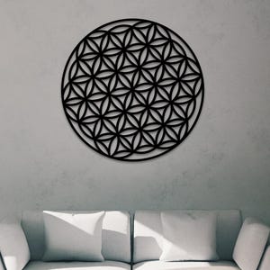 Flower of Life Metal Wall Art | Mandala Wall Decor For Bedroom | Sacred Geometry Wall Hangings | Above Couch Decor | Gift For Housewarming