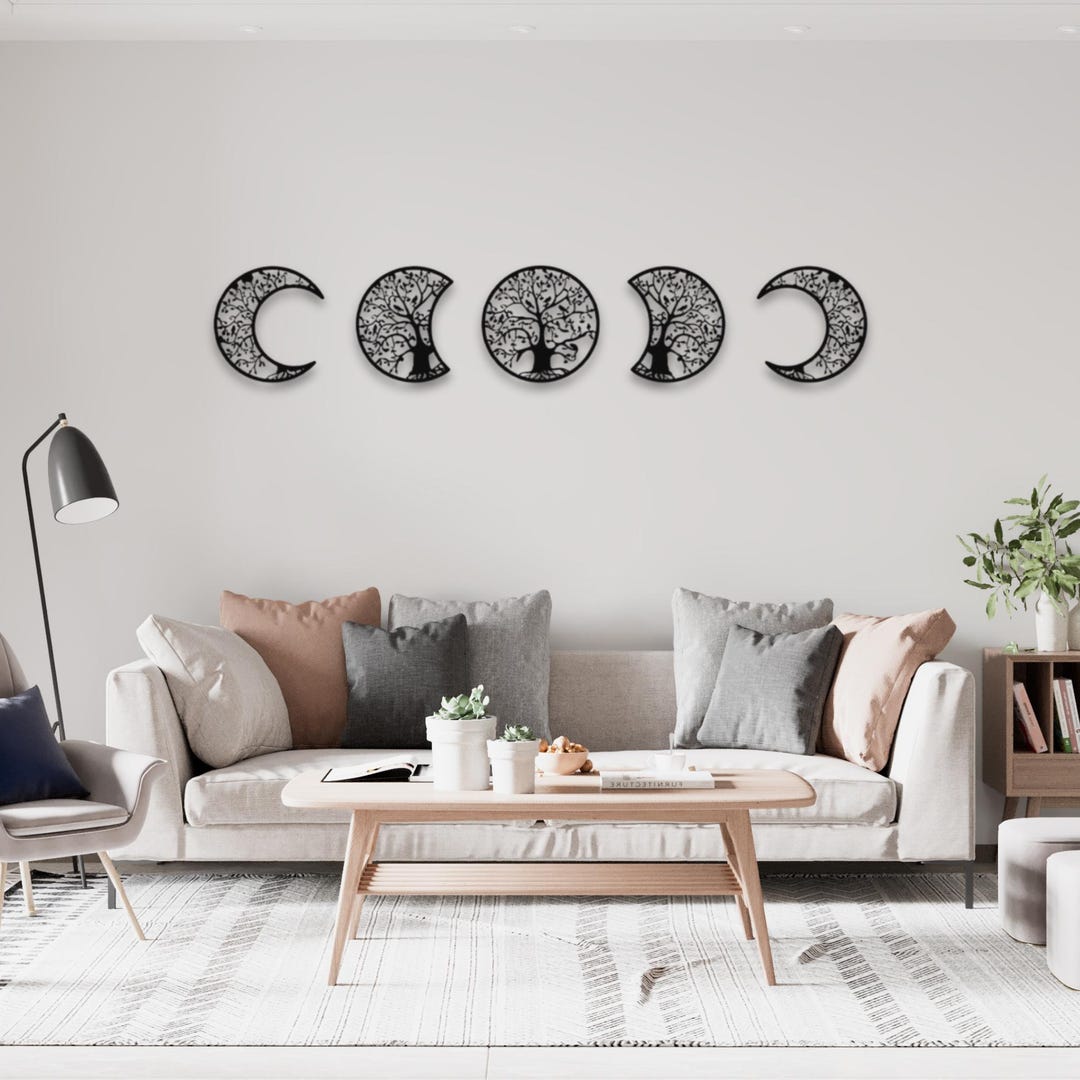Moon Phases Metal Wall Art | Celestial Home Decor, Set of 5 - Etsy